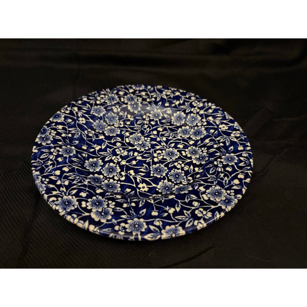 Queens Blue Ditsy Floral Dessert Salad Plate 7.5” x 7.5”  Shabby Cottage